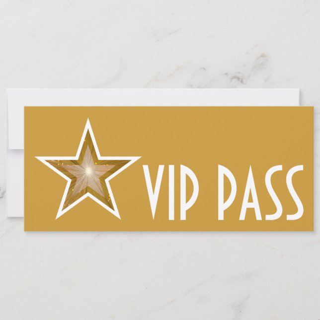 guld-lång inbjudan till VIP PASS (VIP PASS) för Gu (Framsida)