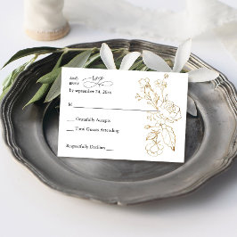 Guld-länkad Blommigt på OSA av måltid Kort