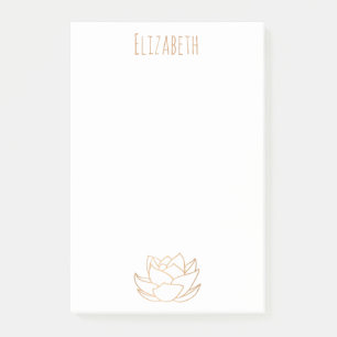 Guld-länkad vit Lotus Aqua Blue Post-it Block