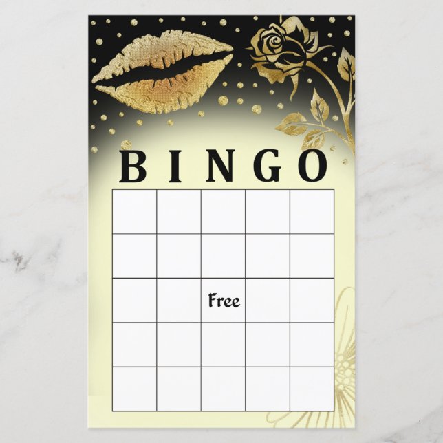 Guld Läppar bingo-spel (Framsida)