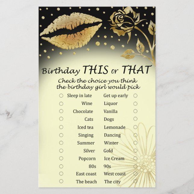 Guld Läppar födelsedag i det ena eller det andra s (Framsida)