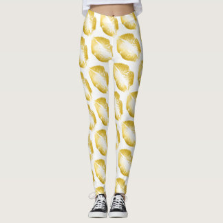 Guld Läppar Modern White Leggings