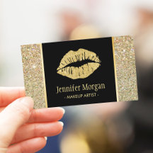 Guld Läppar Trendig Glitter Sparkles Makeup Artist