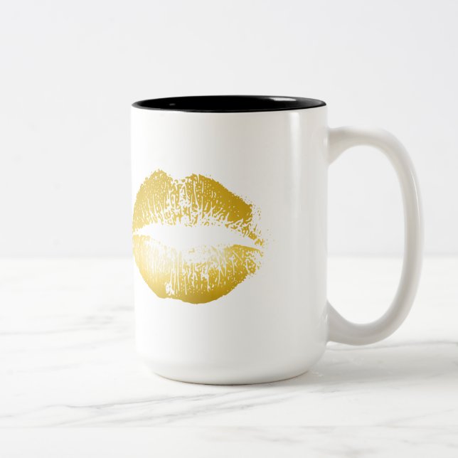 Guld Läppar Två-Tonad Mugg (Höger)