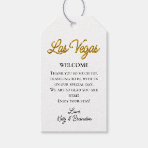 Guld Las Vegas Sparkles Bröllop Välkommen Presentetikett