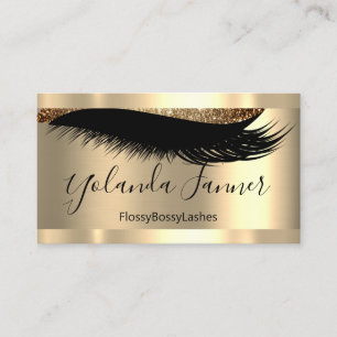 Guld Lash Makeup Artist Glitter Lux Visitkort