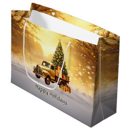 Guld Lastbil Julgran Helgdag Gift Bag