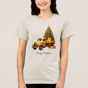 Guld Lastbil Julgran Helgdag Kvinnors T Shirt