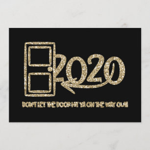 Guld Låt inte dörren slåare dig på vägen ut! Inbjudningar