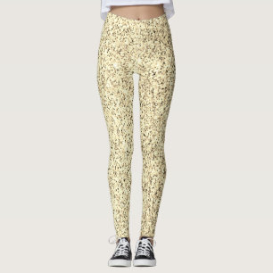 Guld lätt glitter faux sparklor leggings