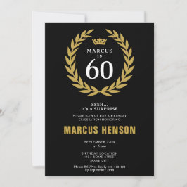 Guld Laurbärskrans Kronan 60-årsdag Överraskning Inbjudningar