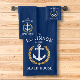 Guld Laurel Star Navy Family Beach House Anchor