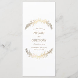 Guld Laurel Vintage bröllop-program Program