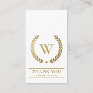 GULD LAUREL WREATH INITIAL LOGOTYP Business TACK Visitkort