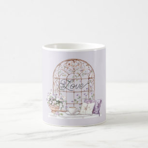Guld Lavendel Blommig Kärlek Kaffemugg