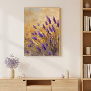 Guld Lavendel Fält Väggkonst Poster
