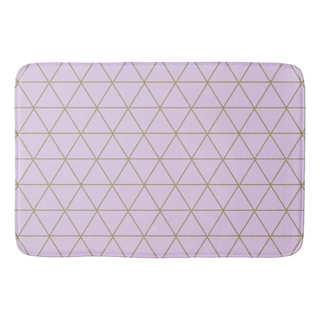 Guld Lavendel Geometriska Trianglar Boho Glam Badrumsmatta (Framsidan)