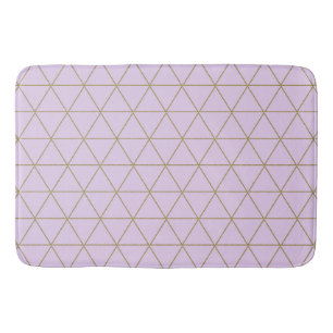 Guld Lavendel Geometriska Trianglar Boho Glamour Badrumsmatta