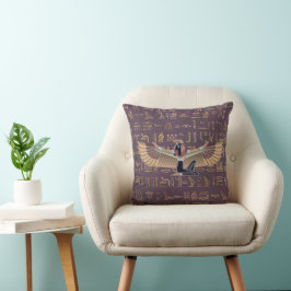 Guld Lavender Egyptiska prinsessan Hieroglyph Kudde