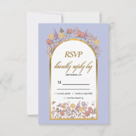 Guld Lavender WildblommModern Elegant bröllop OSA Kort