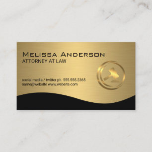 Guld Law Gavel Logotyp   Advokat Visitkort
