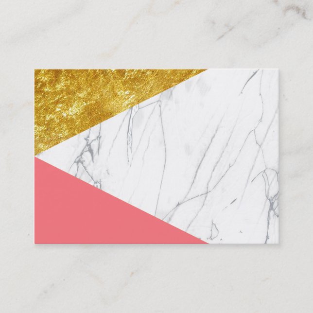 Guld- laxmarmor för vit visitkort (Framsida)