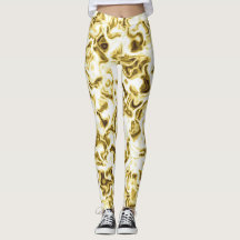 Guld Leggings Guld Snyggt Mönster Leggings