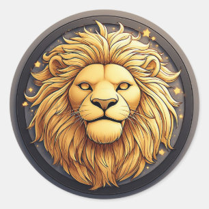 🦁 Guld Lejon Kosmiska Cirkeln Klistermärke Gåva