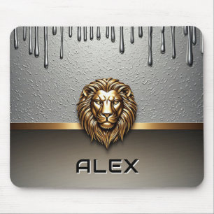 Guld Lejon Relief Med Metallisk Textur 🦁 Musmatta