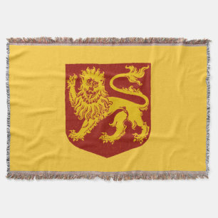 Guld- lejont på rött skyddar heraldik mysfilt