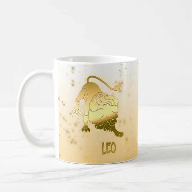 Guld Leo Ombre Zodiac Astrology Horoscope-tecken Kaffemugg (Vänster)