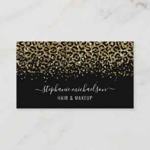 Guld Leopard Glitter Beauty Salon Visitkort