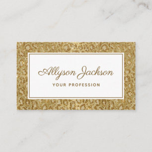 Guld Leopard Glitter Visitenkort Visitkort