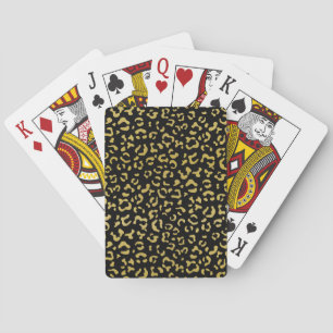 Guld Leopard, Guld Glitter, Leopard Mönster Casinokort