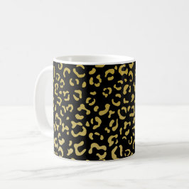 Guld Leopard, Guld Glitter, Leopard Mönster Kaffemugg