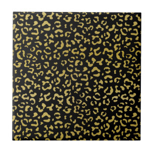 Guld Leopard, Guld Glitter, Leopard Mönster Kakelplatta