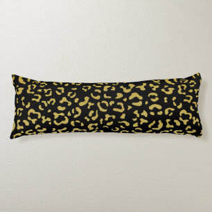 Guld Leopard, Guld Glitter, Leopard Mönster Kroppskudde