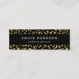 Guld Leopard, Guld Glitter, Leopard Mönster Mini Visitkort