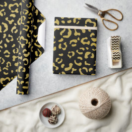 Guld Leopard, Guld Glitter, Leopard Mönster Presentpapper