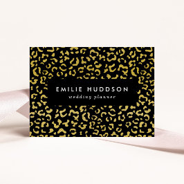 Guld Leopard, Guld Glitter, Leopard Mönster Visitkort