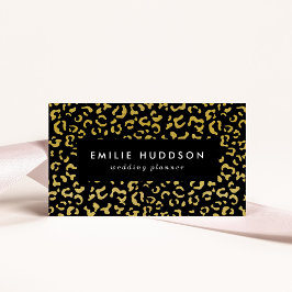 Guld Leopard, Guld Glitter, Leopard Mönster Visitkort