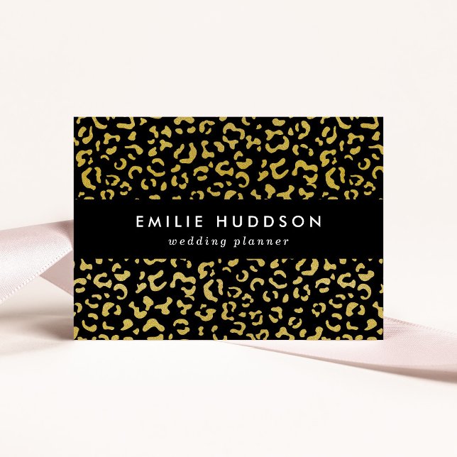 Guld Leopard, Guld Glitter, Leopard Mönster Visitkort (Skapare uppladdad)