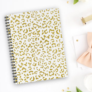 Guld Leopard, Guld Glitter, Leopard Print Anteckningsbok