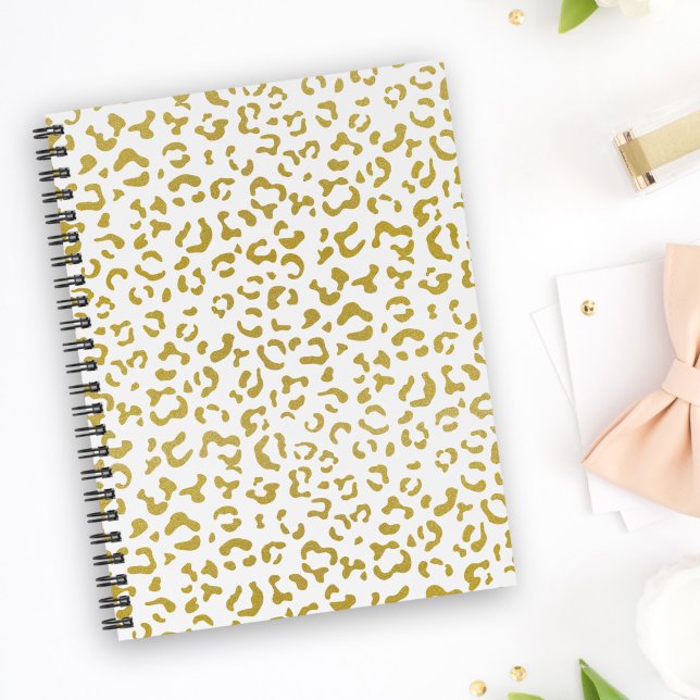 Guld Leopard, Guld Glitter, Leopard Print Anteckningsbok (Skapare uppladdad)