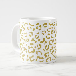 Guld Leopard, Guld Glitter, Leopard Print Jumbo Mugg