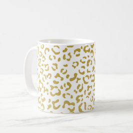 Guld Leopard, Guld Glitter, Leopard Print Kaffemugg
