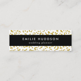 Guld Leopard, Guld Glitter, Leopard Print Mini Visitkort