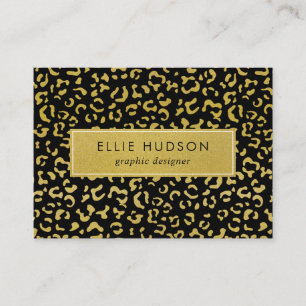Guld Leopard, Guld Glitter, Leopard Print Visitkort