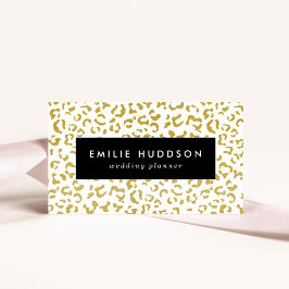 Guld Leopard, Guld Glitter, Leopard Print Visitkort