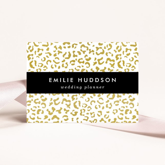 Guld Leopard, Guld Glitter, Leopard Print Visitkort (Skapare uppladdad)